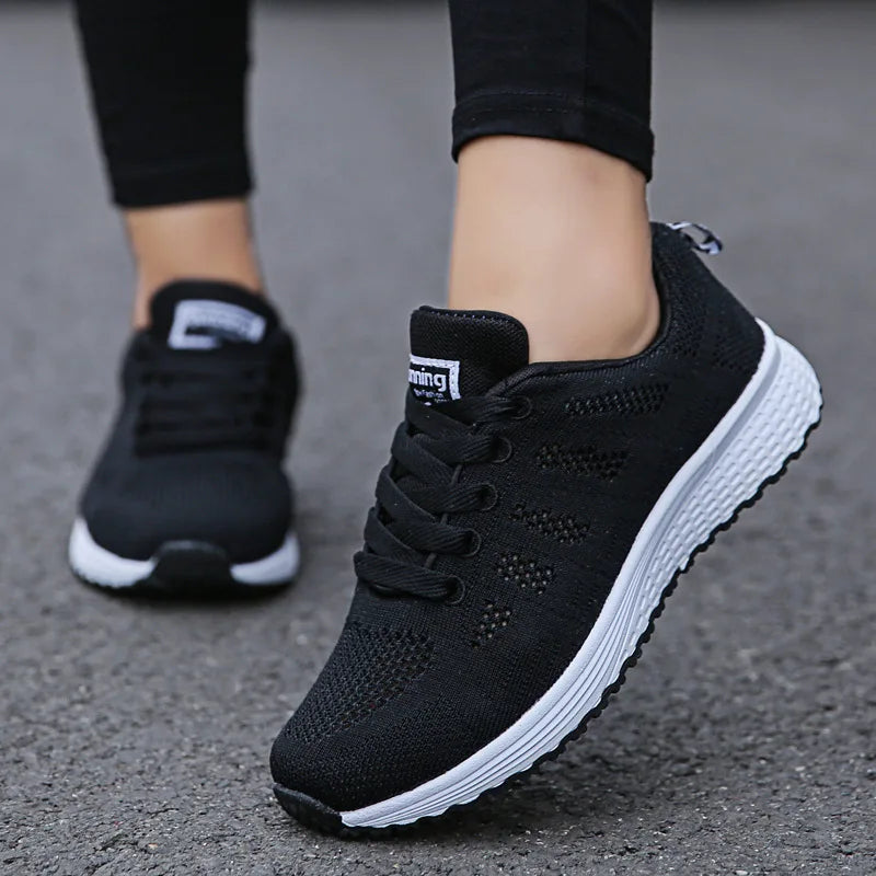 Women Casual Shoes Fashion Breathable Walking Mesh Flat Shoes Sneakers Women 2026 Gym Vulcanized Shoes White Female Footwear