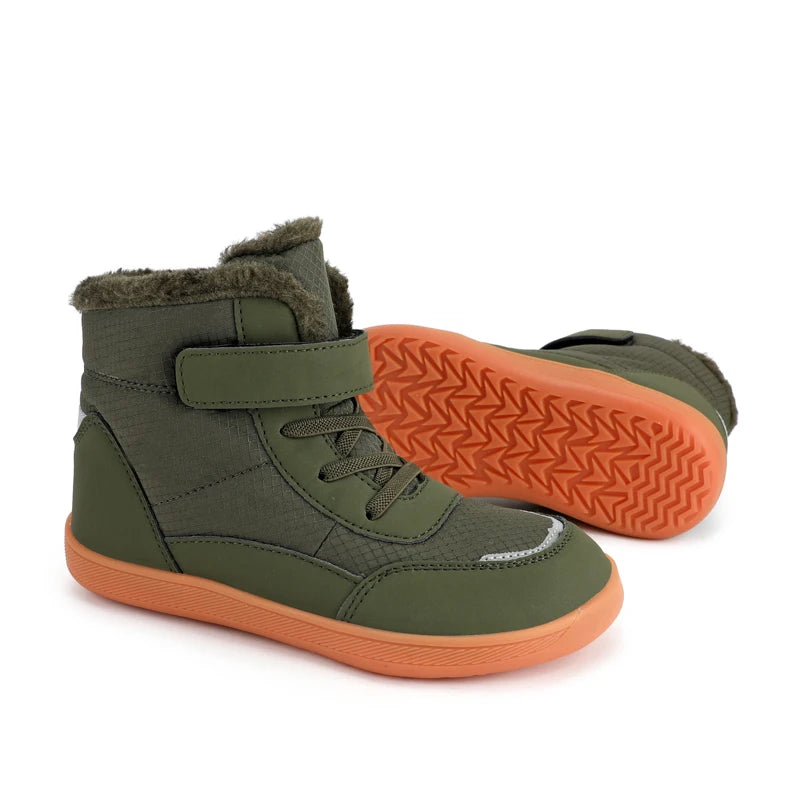 Kids Wide Toe Barefoot Snow Boots | Boys/Girls Winter Minimalist Sneakers | Girls Boys Warm Boot Toddler Little Big Kids